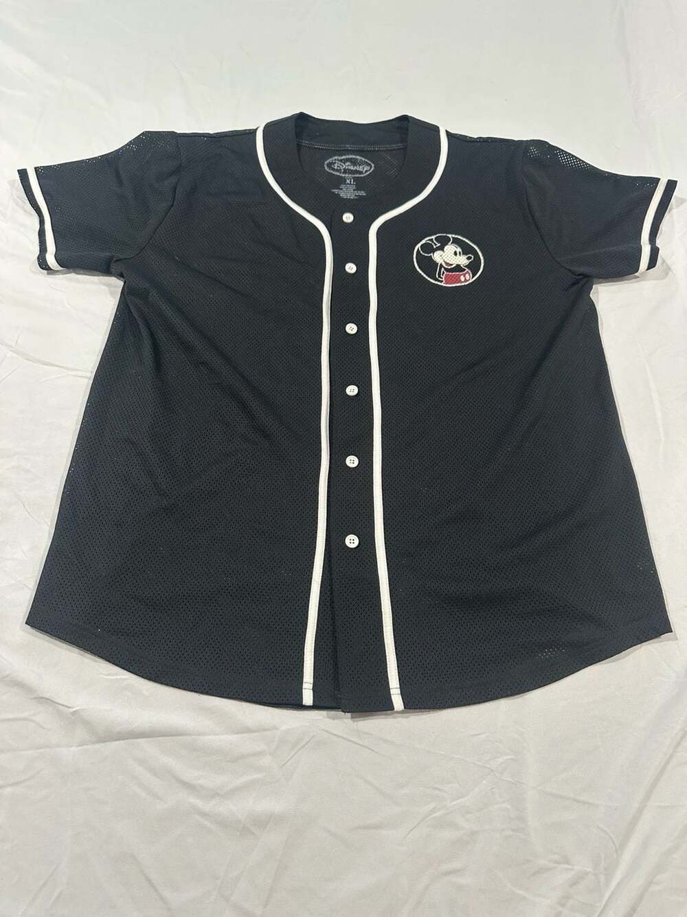 Disney Mickey Mouse Mesh Baseball Button-Down Jersey
